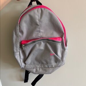 Nike Gray and Pink Mini Backpack